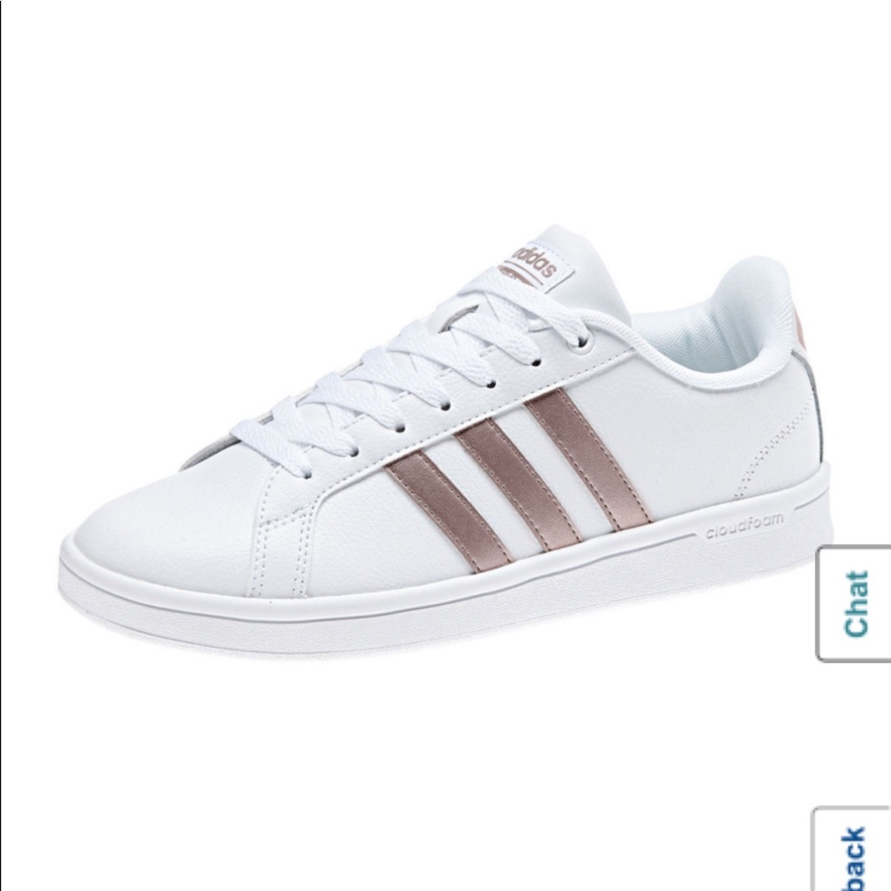 adidas Advantage Sneakers White Metallic - Size 7.5 - Picture 1 of 13